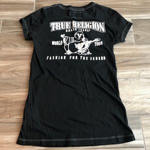 Size XS Black True Religion V Neck T Shirt Black